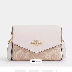 New COACH Mini Envelope Wallet With Strap In Signature Canvas